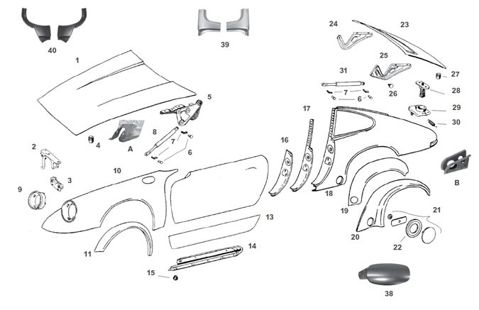 Porsche Parts: Exterior Body Sheet Metal Rust Repair Panels for
