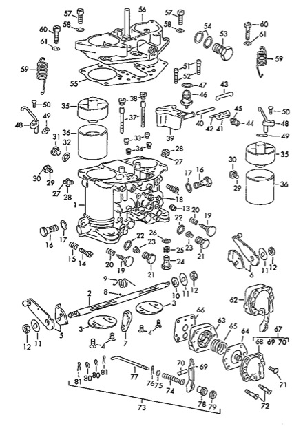 P98263 - 61610890202 - Vergaser-reparatursatz solex 40pii-4