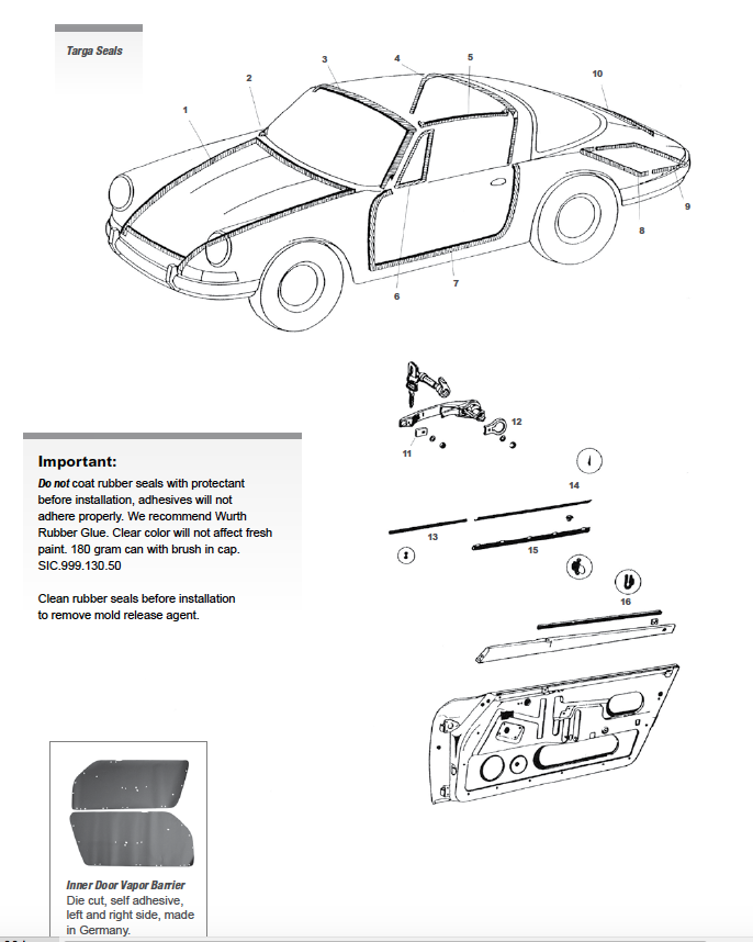 Targa Body Seals