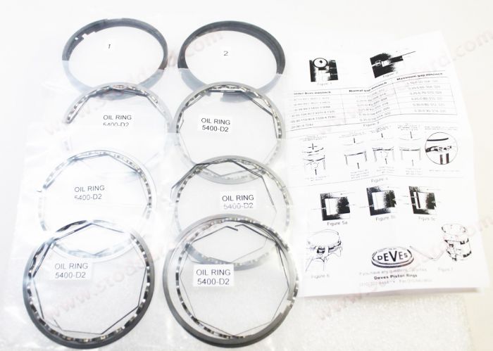 DEVES Piston Rings, 92mm Bore, 1.5mm Top, 2mm Middle, 4mm Oil, Set of 4 -  Aircooled.Net VW Parts