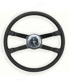 901-347-081-10 Steering Wheel, Leather Wrapped VDM 420mm for 911 912 1965-1973 and 914 