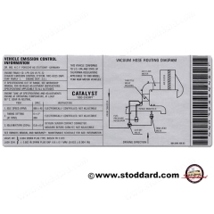 964-006-109-02 Emissions Sticker for Engine Lid., Fits 1990 964