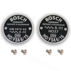 NLA-635-001-01 Bosch Horn Data Plate Set HO/FSA 6/15 and HO/FSA 6/16 Fits 356 1952 - 1964 