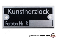 PSP-701-103-00 Kunstharzlak Lacquer Paint Badge Plate for Reutter built 356 psp70110300