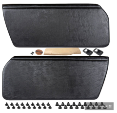 914-555-017-09-BLK Interior Door Panel Set, Black Smooth Vinyl for 914 1970-1971 91455501709