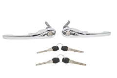 SIC-538-941-05-SET Door Handle Set, Left and Right, Chrome With Lock Cylinder And Keys, Fits 911 1970-77. 