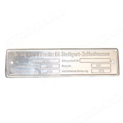 000-701-101-00 Chassis Identification Plate for 356A 1600 0 