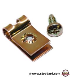 311-823-567 Lid Cable Clip, and Screw, Restored Factory Original,   for 914 1970-1976