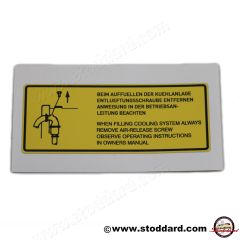 477-000-269-C Decal for Cooling System Vent Plug For 924 Turbo and 944 