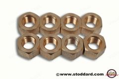 547-54-221-SET Brass Nut Set, M8 1.25 with 12mm Hex for 356 and 912 Exhaust Flange to Cylinder Head 54754221