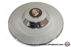 644-361-031-11 Super Hubcap with Gold Enameled Crest. Fits 356 Drum Brake Wheels 356A and 356B   