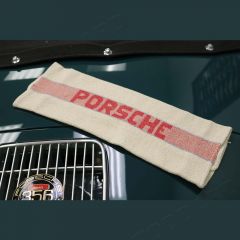 644-721-916-01 Porsche Shop Towel, Concours Worthy, Red Stripe With Blue Tracer For Earliest of 356s up to 1955 or so