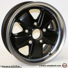 911-361-020-00-6SB Maxilite Fuchs Style Wheel 15 x 6-inch ET 36mm Offset Machined Lip with Black Center 