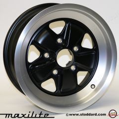 911-361-020-11-7SB Maxilite Fuchs Style Wheel 15 x 7-inch 23.3mm Offset Satin Machined Lip with Black Center