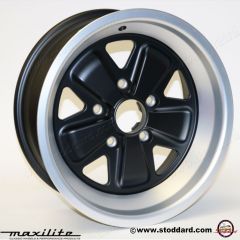 911-362-117-00-8SB Maxilite Fuchs Style Alloy Wheel 16 x 8-inch 10.6mm Offset, Satin Machined Lip with Black Center 