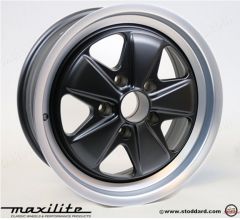911-363-115-00-7MB Maxilite Fuchs Style Alloy Wheel, Machined Lip, Black Center, 17 x 7-inch 23.3mm Offset