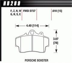 HB289Z-610 Hawk Brake Pad, Ceramic, Front for 986 Boxster Replaces 98635193915