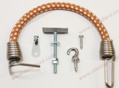 NLA-522-751-00 Bungee Cord Hardware Kit,  chrome hook chrome teardrop hook, and chrome slotted head screw. Fits all 356, 356A.  