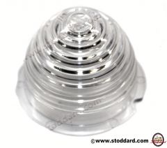 NLA-631-004-01 Tall Beehive Clear Turn Signal Lens  Part Number 644-631-411-00 (40mm) for 356A T2 (1958-1959) with wedge-style signal housing.  64463141100 64463100401  