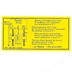 NLA-701-006-00 Early Regulator Cover Decal. Fits 356 1954-1958. Water Transfer