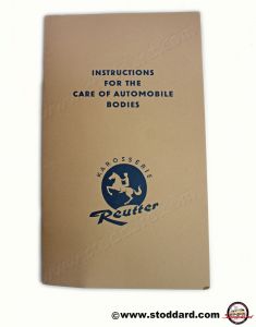 PCG-475-520 Note on Maintenance for 356 1950-1955 Bodywork, Reutter, In English.  