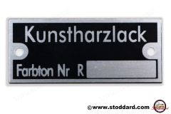 PSP-701-103-00 Kunstharzlak Lacquer Paint Badge Plate for Reutter built 356 psp70110300