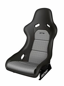 087-00-0B25 Recaro Classic Pole Position ABE Seat, Black Leather With Pepita Cloth Insert