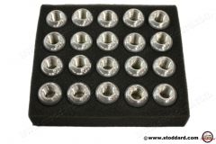 SIC-182-001-02-SET Aluminum Lug Nut Set, Silver Finish for Fuchs and ATS Cookie Cutter wheels. 99918200102  