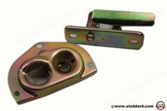 SIC-511-051-21-SET Front Trunk Lid Latch and Lock Set. Yellow Zinc Finish for 911 912 1969-1973  