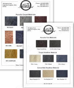 SIC-551-002-00 Carpet and Headliner Materials Sample Card  