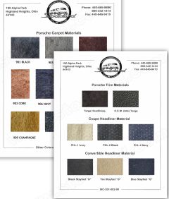 SIC-551-002-00 Carpet and Headliner Materials Sample Card 