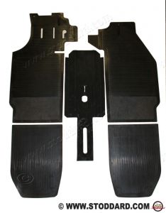 SIC-551-011-20-5 Complete Rubber Floor Mat Set (Front, Rear and Tunnel) Concours Correct for 911 912 1965-1968  