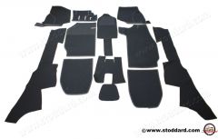 SIC-551-911-07 Carpet set, Charcoal Perlon. Fits 1969-1973 911 Coupe. Special Order Item.   