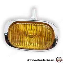 SIC-631-201-03 Hella 128 Fog Light, Yellow Lens. 2 required per car 6 Volt Bulbs Included, fits 356B 356C and early 911, 912  64463120103  