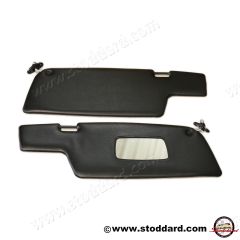 SIC-731-031-02-SET Sun Visor Set, Left and Right. Black with Ivory for 911 912 Coupe 1969-89. 90173103102 90173103202  