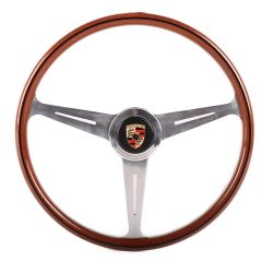STR-WHL-ERLY Wood Nardi Style Steering Wheel, Flat Spokes Fits 356A