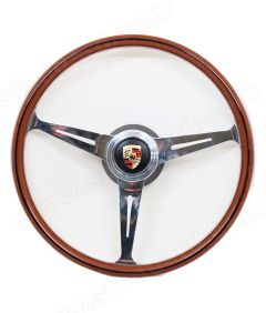 STR-WHL-LATE Classico Wood Steering Wheel, 400mm Diameter, for 356B, 356C and Early 911 912 up to 1973 