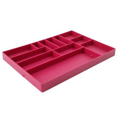 T52-TRAY-B Tool Tray, Burgundy with 12 Slots for Engine Parts and Tools.  