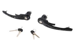 SIC-531-943-DRL Door Handle Set, Black with Keys. Drilled For Custom Look 
